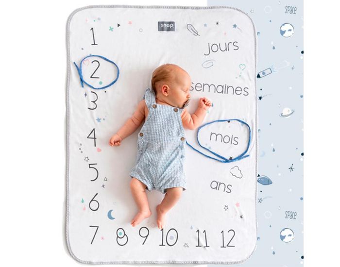 SNAP THE MOMENT Couverture 2 en 1 Photobooth 100% Coton - Powder Blue  (14)