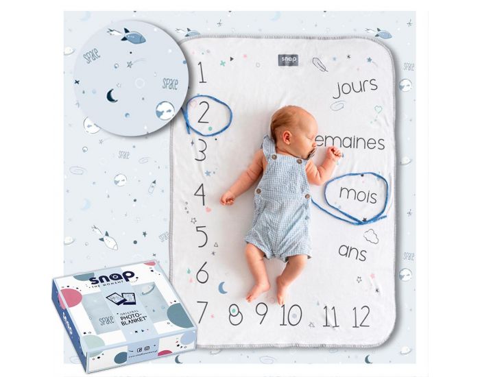 SNAP THE MOMENT Couverture 2 en 1 Photobooth 100% Coton - Powder Blue  (5)