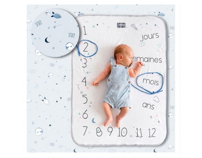 SNAP THE MOMENT Couverture 2 en 1 Photobooth 100% Coton - Powder Blue  (10)