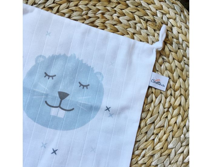 CAROTTE & CIE Doudou Plat Gazelle Coton Bio Castor - Ds la Naissance (1)