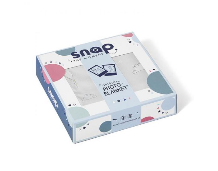 SNAP THE MOMENT Couverture 2 en 1 Photobooth 100% Coton - Pastel Grey (2)