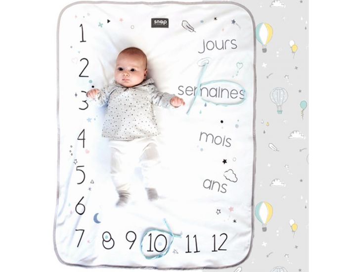 SNAP THE MOMENT Couverture 2 en 1 Photobooth 100% Coton - Pastel Grey (13)