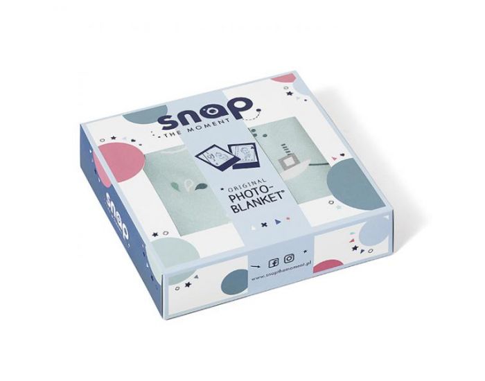 SNAP THE MOMENT Couverture 2 en 1 Photobooth 100% coton - Aqua marine (2)