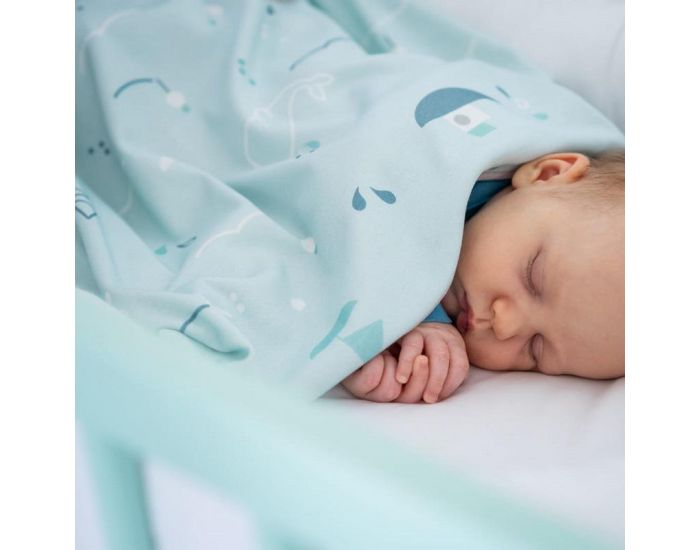 SNAP THE MOMENT Couverture 2 en 1 Photobooth 100% coton - Aqua marine (3)