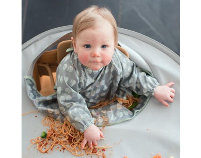 TIDY TOT Kit Bavoir et Plateau Transportable - Dove Grey (1)