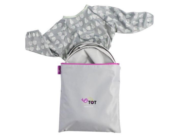 TIDY TOT Kit Bavoir et Plateau Transportable - Dove Grey (9)