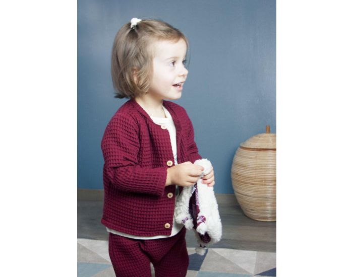 KAPOUNE Cardigan bb fille et garon Bordeaux (1)