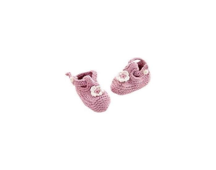 PEBBLE Chaussons en Coton Bio Equitables - Rose Poudr - 0-6 mois (2)