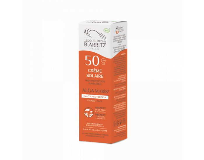 LABORATOIRES DE BIARRITZ Cr�me Solaire Visage SPF50 Certifi�e Bio 50ml (10)