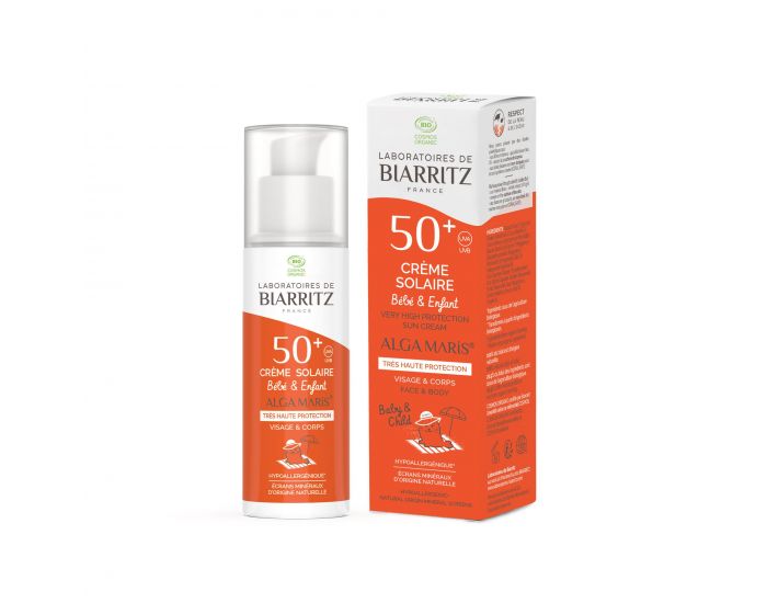 LABORATOIRES DE BIARRITZ Crme Solaire Enfant SPF50+ Certifie Bio (1)