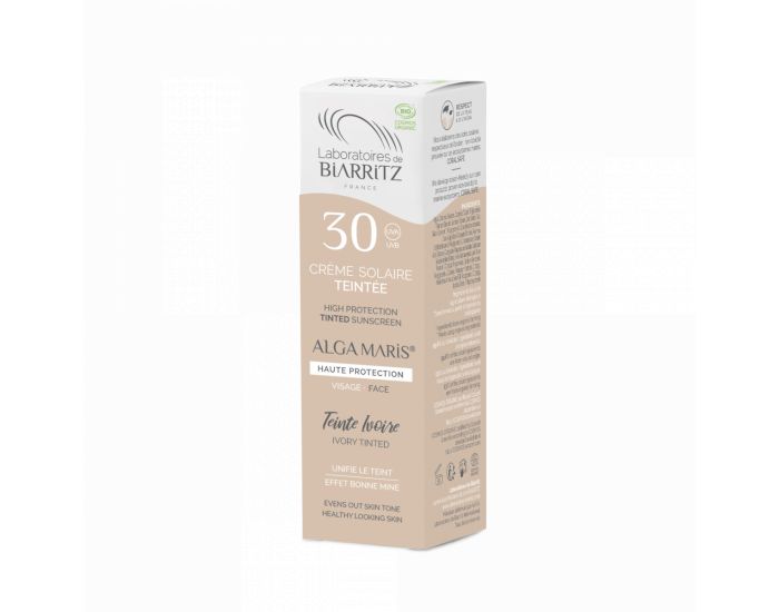 LABORATOIRES DE BIARRITZ Cr�me Solaire Visage Teint�e SPF30 Certifi�e Bio - 50ml Ambr�e (14)