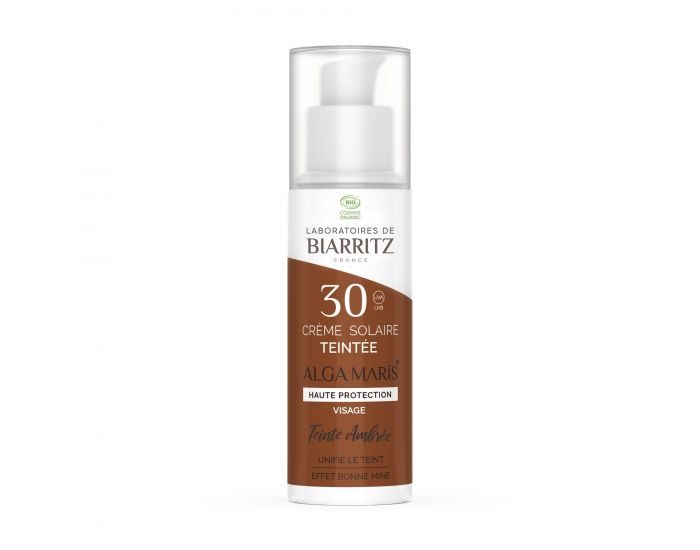 LABORATOIRES DE BIARRITZ Cr�me Solaire Visage Teint�e SPF30 Certifi�e Bio - 50ml Ambr�e (3)
