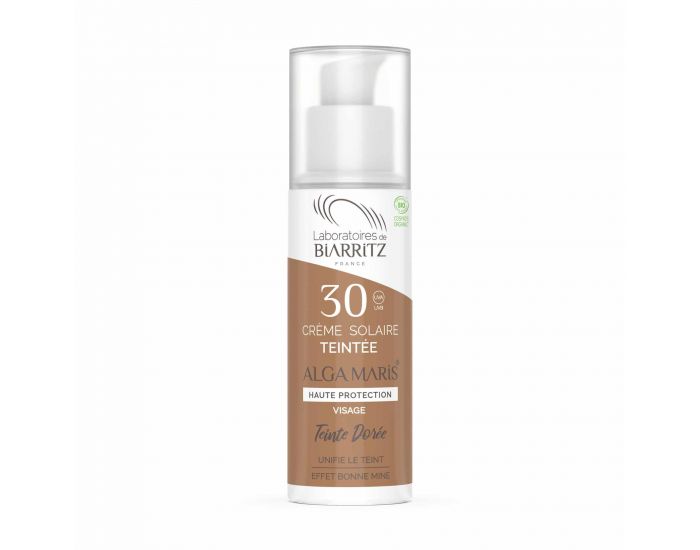 LABORATOIRES DE BIARRITZ Cr�me Solaire Visage Teint�e SPF30 Certifi�e Bio - 50ml Ambr�e (6)