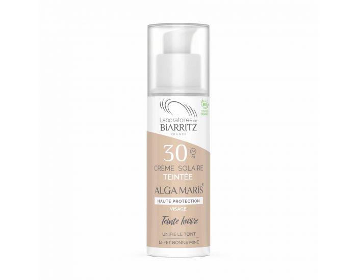 LABORATOIRES DE BIARRITZ Cr�me Solaire Visage Teint�e SPF30 Certifi�e Bio - 50ml Ambr�e (7)