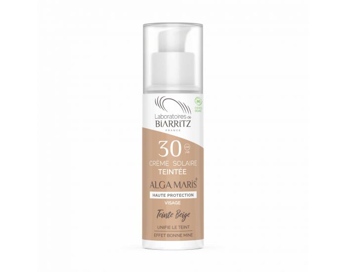 LABORATOIRES DE BIARRITZ Cr�me Solaire Visage Teint�e SPF30 Certifi�e Bio - 50ml Ambr�e (9)