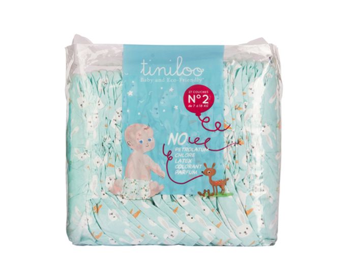 TINILOO Couches Ecologiques Taille 2 - 3  6 kg - 28 couches (4)