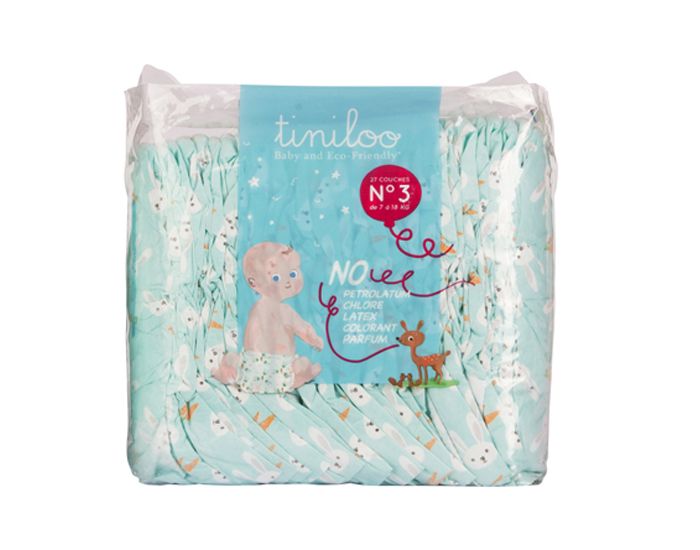TINILOO Couches Ecologiques Taille 3 - 4  9 kg - 30 couches (4)
