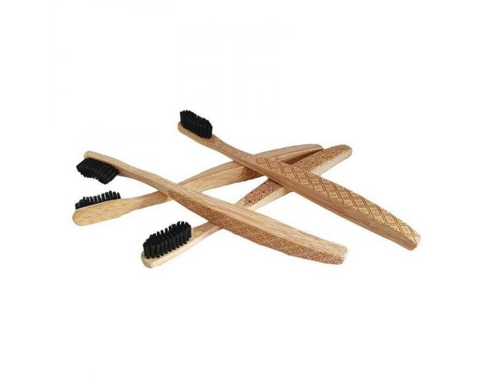 AKOYA Pack de 4 Brosses  Dents Bambou Adulte (1)