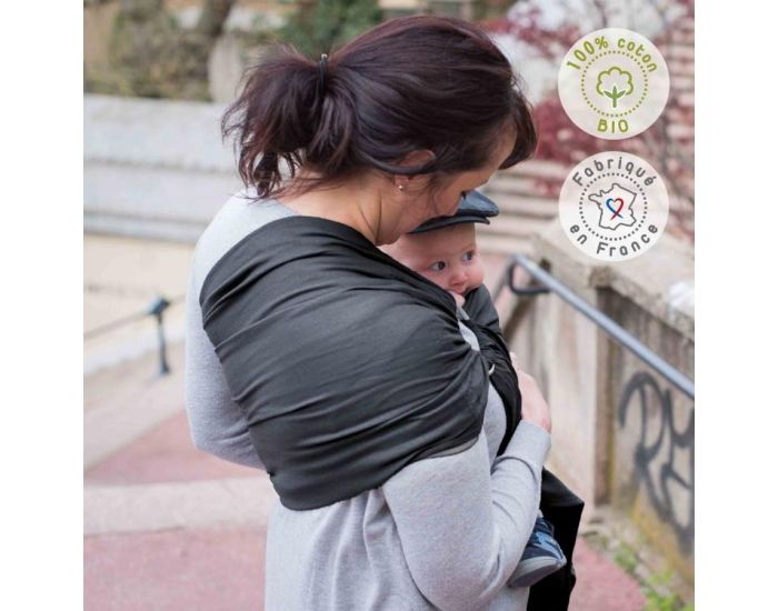 NEOBULLE Porte-b�b� NEO SLING Anthracite Coton Bio - NEOBULLE (8)