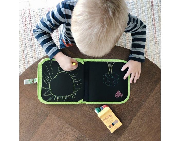 JAQ JAQ BIRD Cahier Ardoise + 4 Craies Zro Poussire - Ds 3 ans (2)