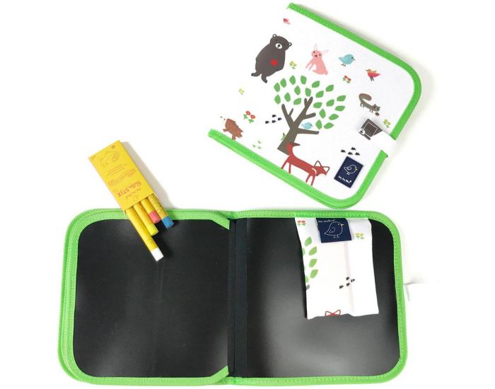 JAQ JAQ BIRD Cahier Ardoise + 4 Craies Zro Poussire - Ds 3 ans (10)