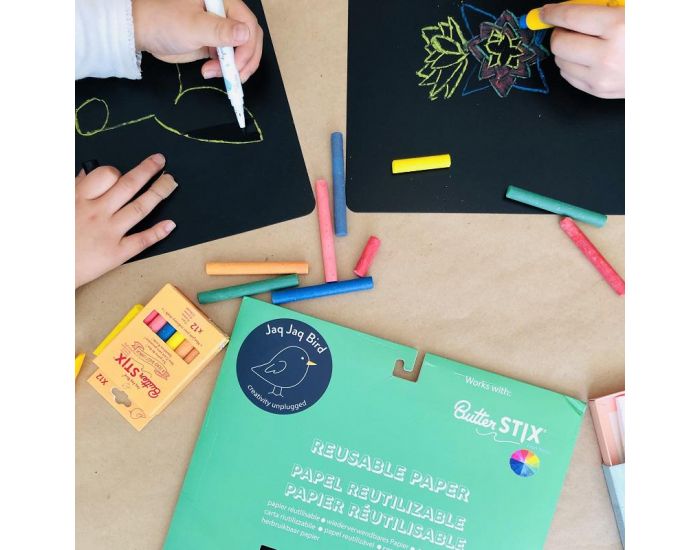 JAQ JAQ BIRD Pochette 10x Papiers R�utilisables - D�s 3 ans (2)