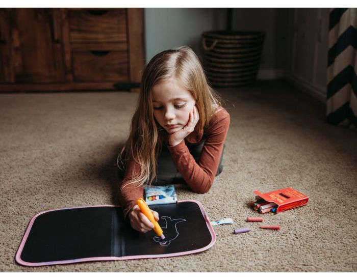 JAQ JAQ BIRD Ardoise Pliable + 4 Craies Zro poussire - Ds 3 ans (2)