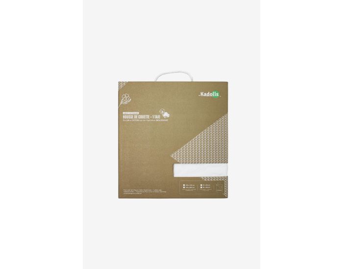 KADOLIS Housse de Couette Enfant en Coton bio et Lin + 1 Taie d'Oreiller (6)