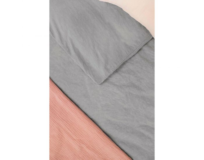 KADOLIS Housse de Couette Enfant en Coton bio et Lin + 1 Taie d'Oreiller (10)