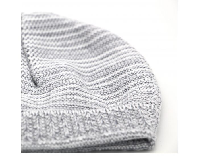  PREMIERS MOMENTS Bonnet Tricot� en Coton Bio - Perle (1)
