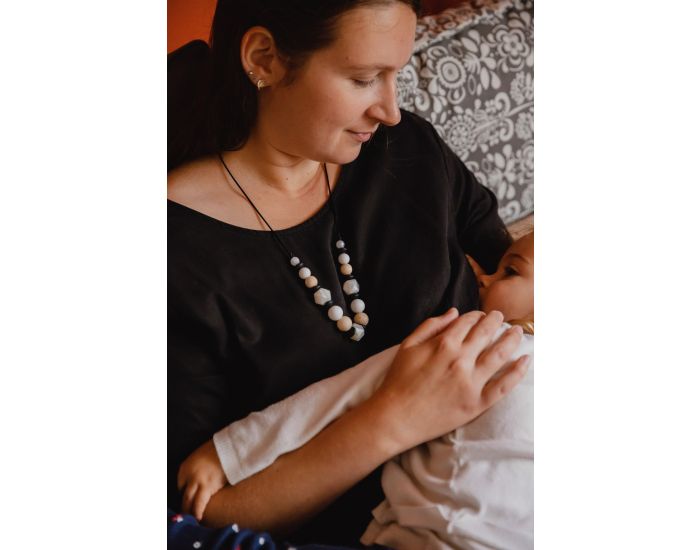 MAWEN MATERNE Collier d'Allaitement ou de Dentition Bois et Silicone - Wood Sil (1)