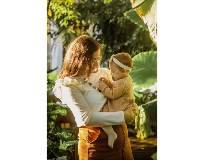 MAWEN MATERNE Collier d'Allaitement, de Dentition Bois et Silicone - Grey & Wood  (1)