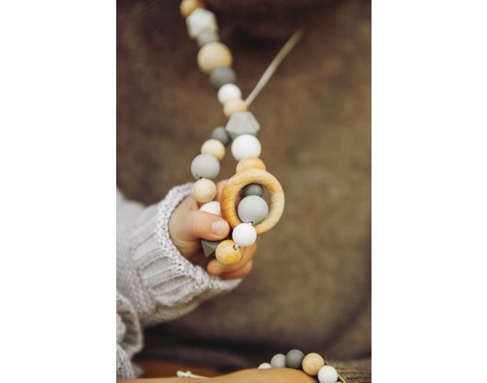 MAWEN MATERNE Collier d'Allaitement, de Dentition Bois et Silicone - Grey & Wood  (4)