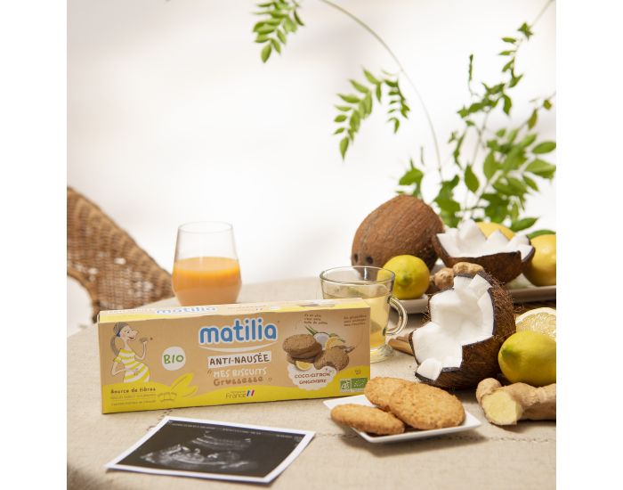 MATILIA Pack 3 Etuis Biscuits Anti-Nause BIO - Coco Citron - 3x150g (1)