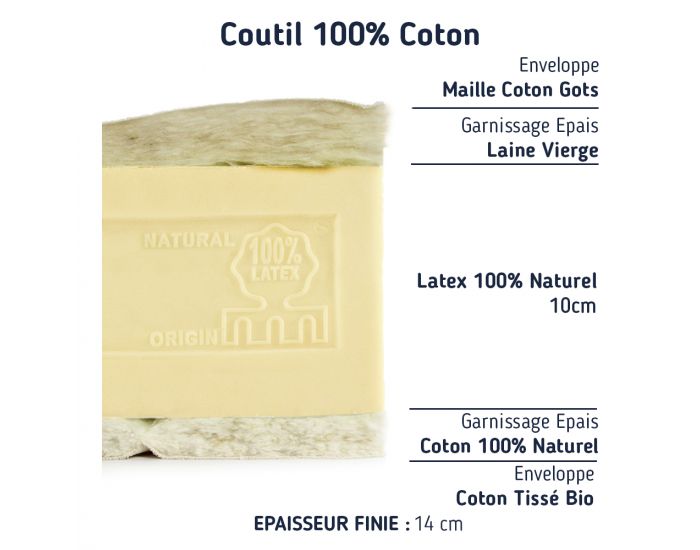 MATELAS NO STRESS Matelas B�b� Latex Naturel coton Bio (1)