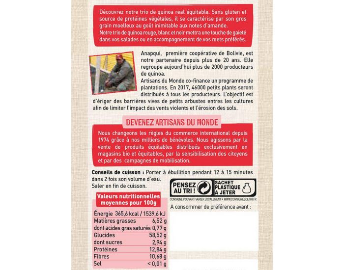 ARTISANS DU MONDE Quinoa Trio Equitable et Bio (1)
