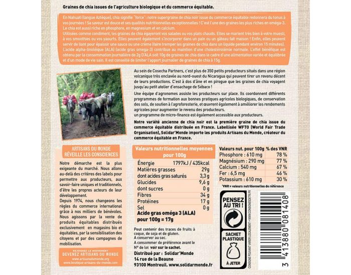 ARTISANS DU MONDE Chia Bio et �quitable - 250g (1)