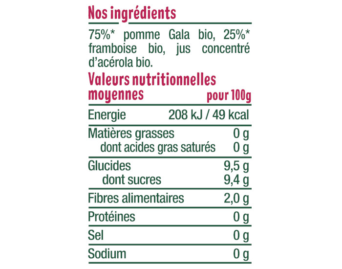 GOOD GOUT Gourde Pomme Framboise - Pure Bb 120 g - Ds 4 mois (2)