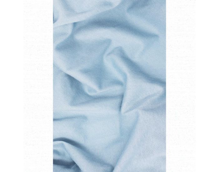 KADOLIS Drap housse COTON BIO - pour lit Bb Bleu pastel 60 x 140 cm (1)