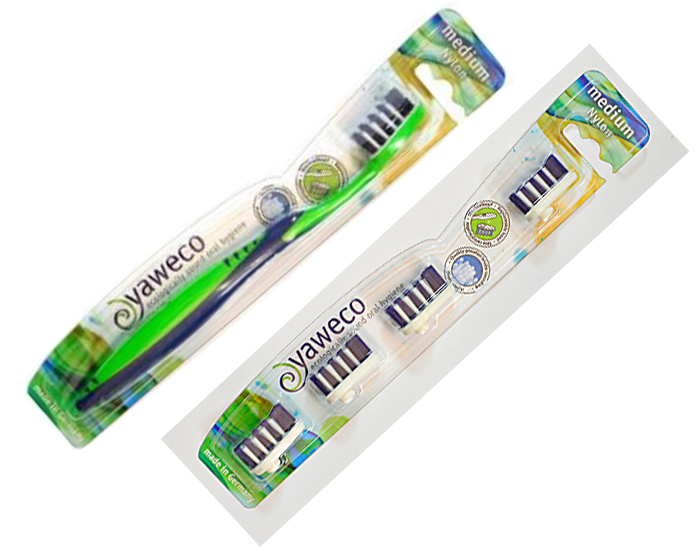 YAWECO Pack Brosse  Dents Nylon Tte Interchangeable + 4 Recharges - Mdium (1)