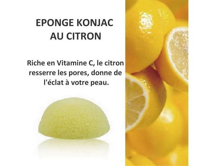 SUN AND SIA Eponge Konjac 100% Naturelle Enrichie au Citron - 100g (1)