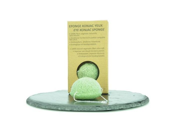 SUN AND SIA Eponge Konjac Sp�ciale Yeux 100% Naturelle Enrichie au Th� Vert - 100g (1)