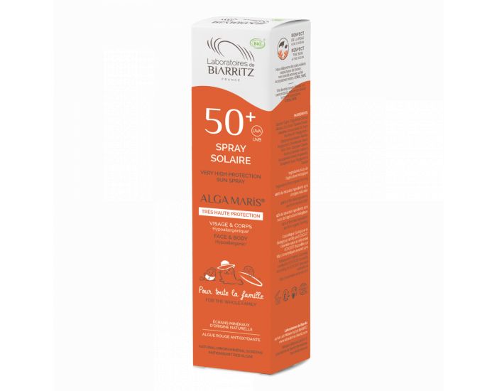 LABORATOIRES DE BIARRITZ Spray Solaire SPF50+ Famille Certifi Bio - 100ml 150 ml (6)