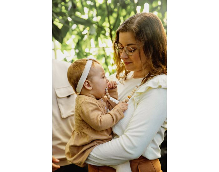 MAWEN MATERNE Collier d'Allaitement, Portage, Dentition Bois Silicone - Naturel (3)