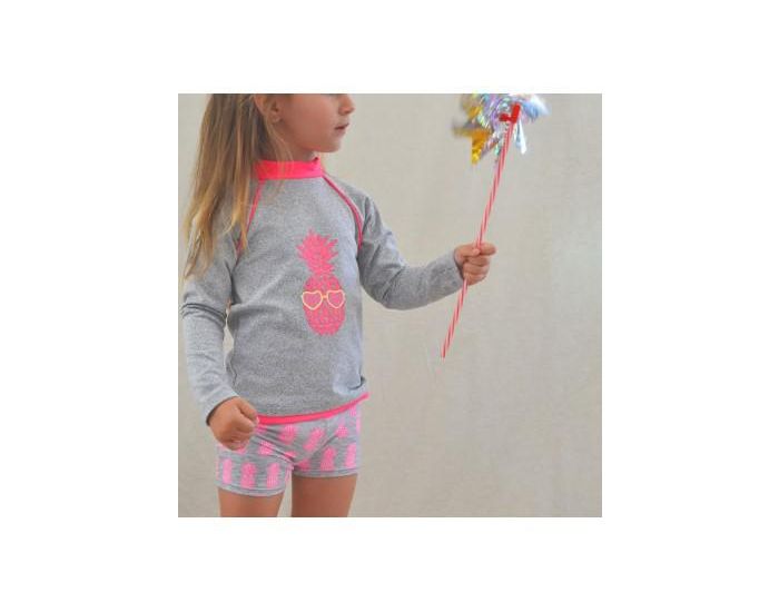 MAYOPARASOL Ananas Tshirt Anti UV B�b� Fille Manches Longues (1)