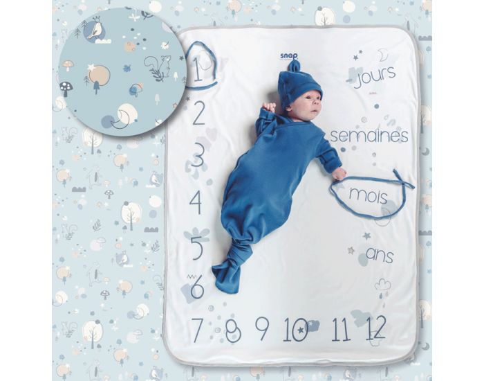 SNAP THE MOMENT Couverture 2 en 1 Photobooth 100% Coton - Fresh forest (12)