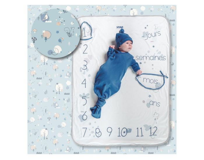 SNAP THE MOMENT Couverture 2 en 1 Photobooth 100% Coton - Fresh forest (9)