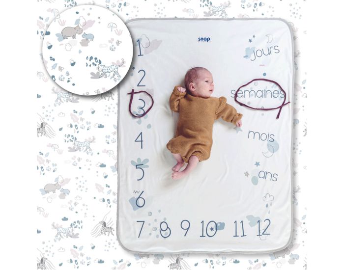 SNAP THE MOMENT Couverture 2 en 1 Photobooth 100% Coton - Safari (13)