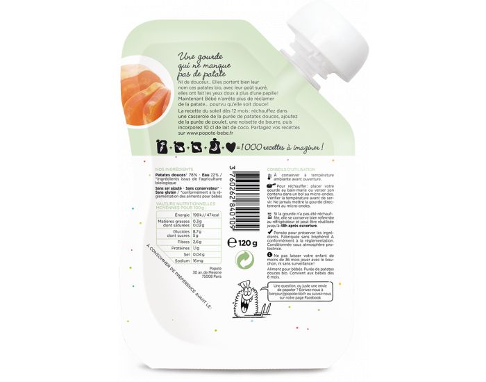 POPOTE La Patate Douce - Lot de 10 gourdes - D�s 6 mois  (1)