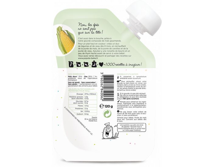 POPOTE Le Ma�s - Lot de 10 gourdes - D�s 6 mois (1)